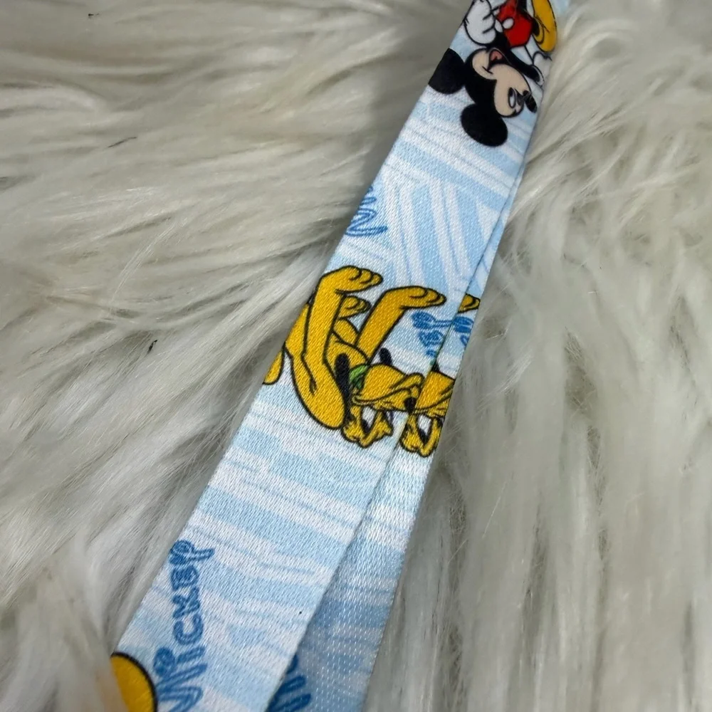 💙3/$20💙 Disney Mickey & Pluto Light Blue Lanyard with Yellow Accents